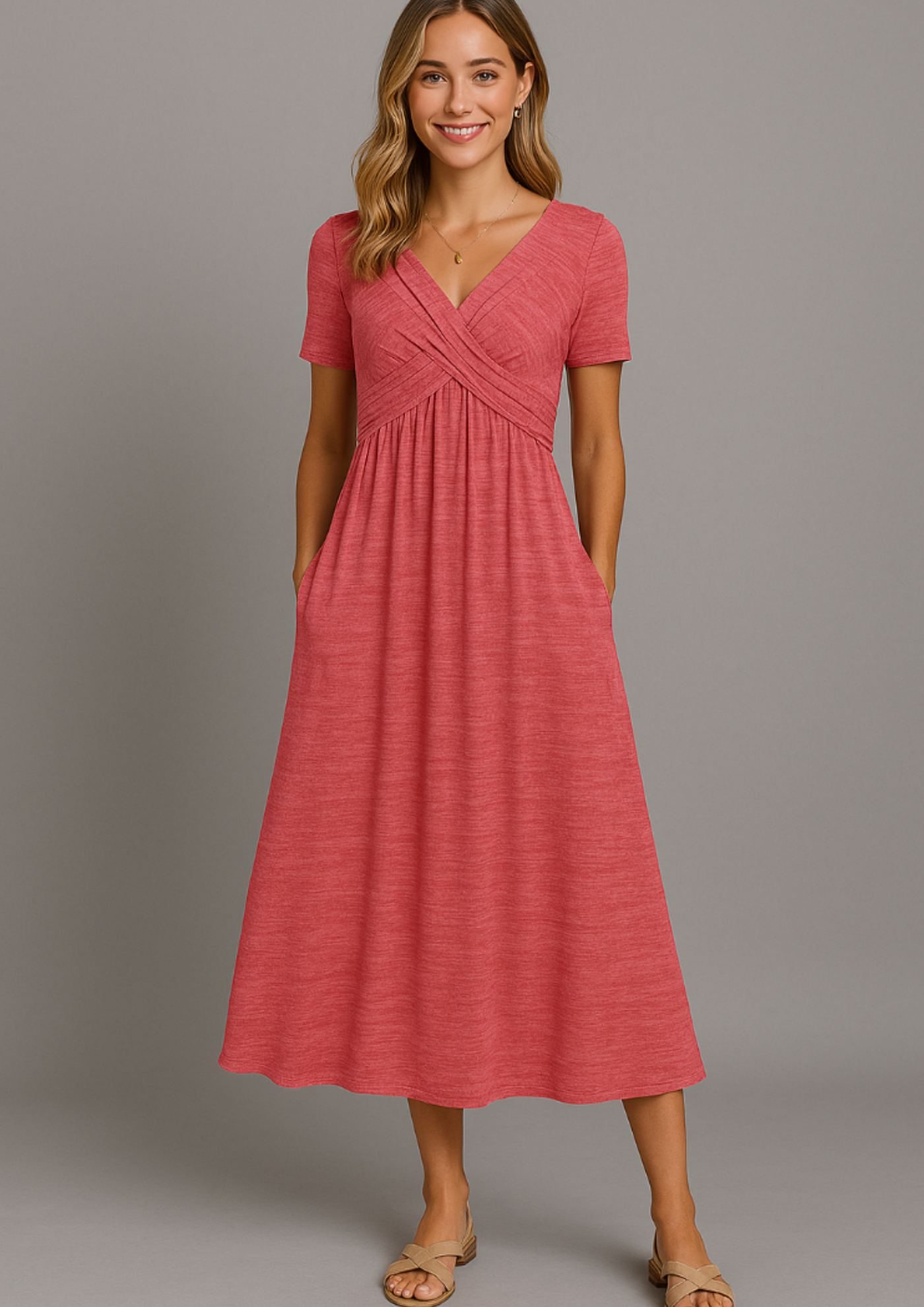 Jamaika | Elegantes Midi-Kleid mit Bauchbedeckung