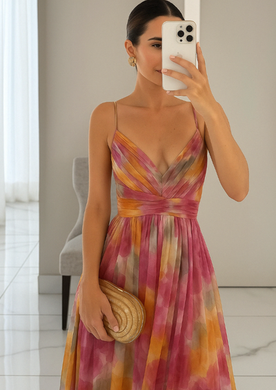 Vaëlia | Wunderschönes Maxikleid mit Blumenmuster