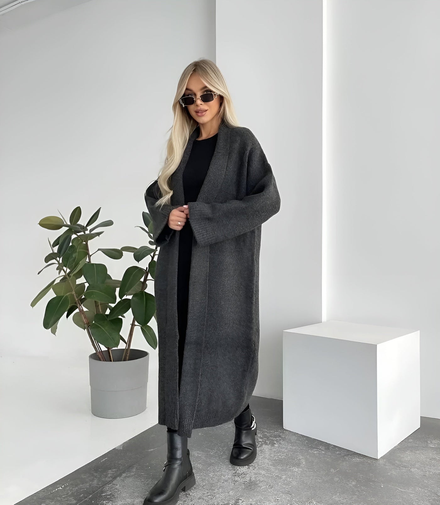 Hilma™ | Elegante Strickjacke – V-Ausschnitt & Fledermausärmel